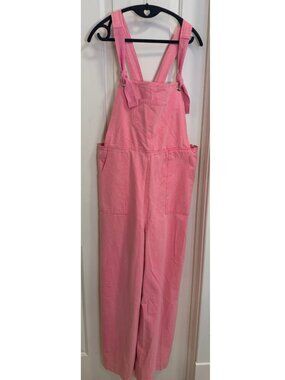&merci Pink Wide Leg Overalls Size Large NWT
